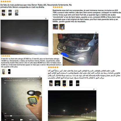 DAWNKNIGHT K5C plus 140W H7 Canbus Led Bulbs 4300K LED H4 H11 HB3 9005 HB4 9006 K6C Led Double Copper Tube Fog Light 12V 2PCS