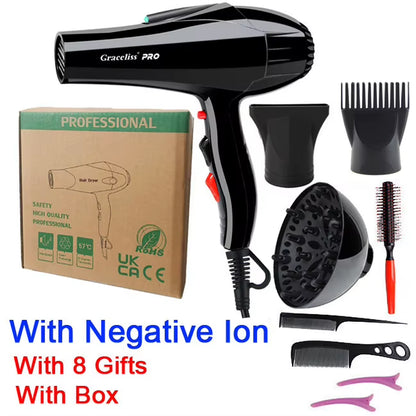 For Hairdresser and Hair Salon Long Wire EU Plug Real 2100W Power Professional Blow Dryer Salon Hair Dryer Hairdryer