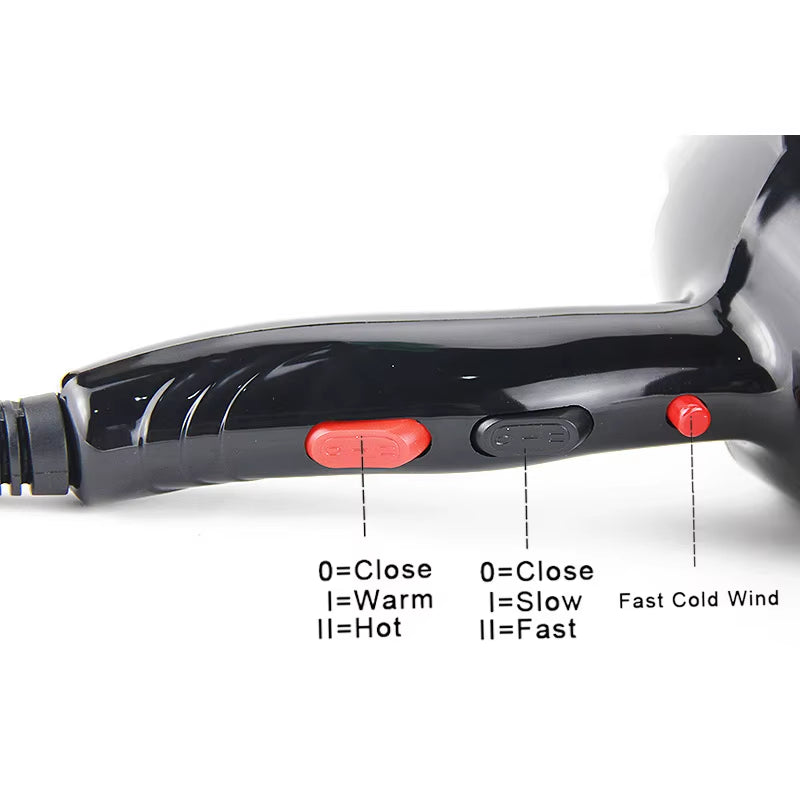 For Hairdresser and Hair Salon Long Wire EU Plug Real 2100W Power Professional Blow Dryer Salon Hair Dryer Hairdryer